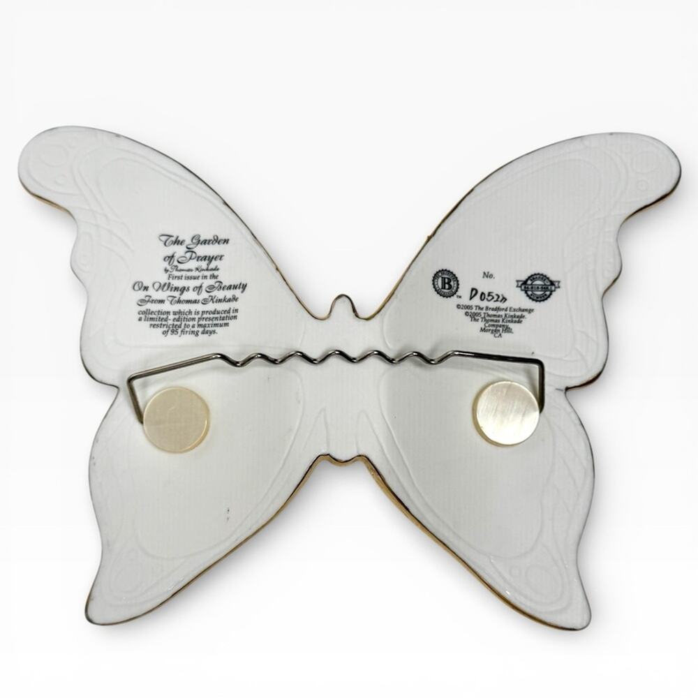 Thomas Kinkade Porcelain Butterfly Garden of Prayer On Wings of Beauty 1st Issue - Picture 5 of 8